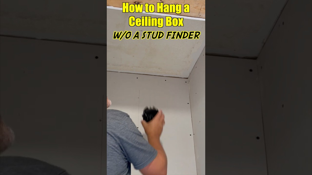 Installing Ceiling Box w/o a Stud Finder.  #diy #electricbox #ceiling #drillingholes