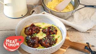 Gelakte kalfszwezeriken met aardappelmousseline | Meat Timon