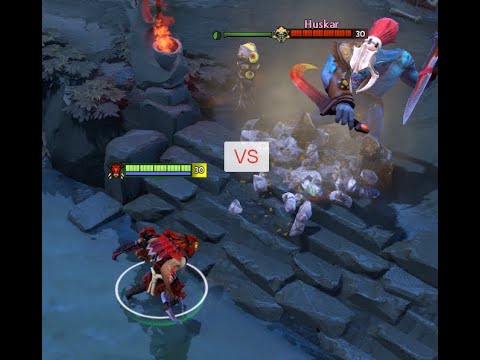 Bloodseeker vs Huskar Dota 2  - 1 vs 1  30 lvl  full items ! who WIN ???