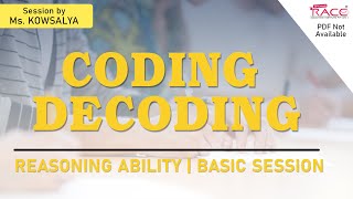 Coding Decoding | Reasoning Ability | Basic Session | Ms.Gowsalya