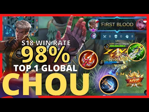 MVP Chou Play Tricks~ WOW~ | Top 1 Global Chou by sorry eto lang ako