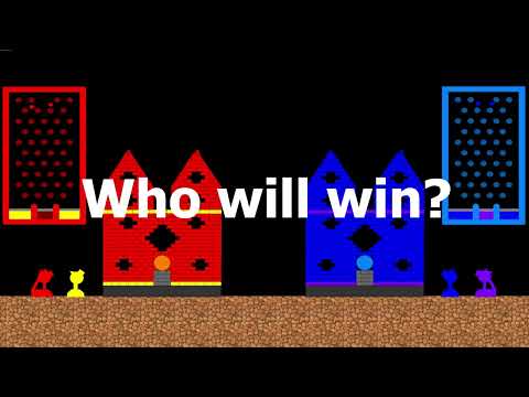 Castle Destruction #2 - Marble Race in Algodoo