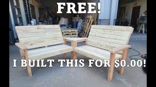 DIY PALLET PATIO FURNITURE ZERO COST MADE OUT OF FREE RECLAIMED WOOD