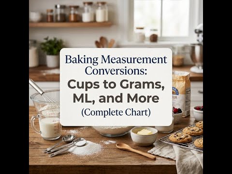 Baking Measurement Conversions: Cups to Grams, ML, and More (Complete Chart)