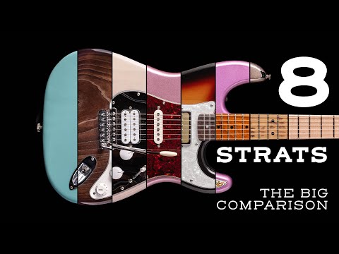 BIG STRAT COMPARISON – 8 Strats / 8 Sounds – Hardtail vs. Tremolo – Fralin, Seymour Duncan, Fender
