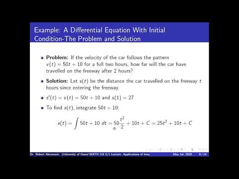 MATH 215 5/1 Lecture: Average Value and Differential Equations