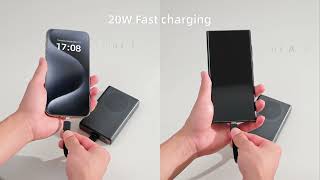 JOYROOM JR-PBM01 20W Magnetic Wireless Power Bank with Built-in Cable and Kickstand 10000mAh