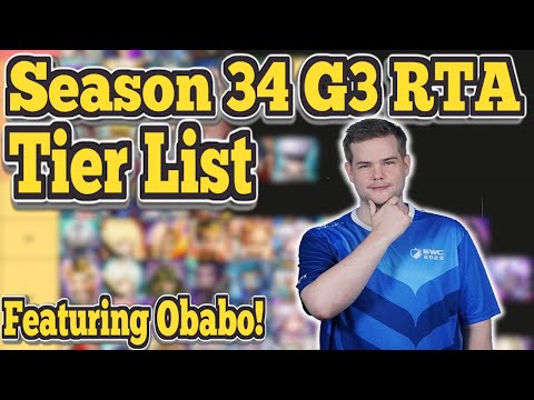 Season 34 G3 RTA Tier list By @obabo. and Seiishizo! Summoners War