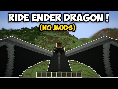 How To Ride On Ender Dragon In Minecraft! (NO MODS!)
