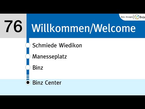 VBZ/ZVV Ansagen | 76 Zürich, Bahnhof Wiedikon - Binz Center | BoJa Ansagen
