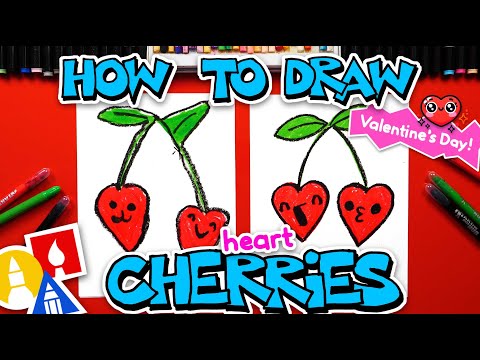How To Draw Heart Cherries For Valentine's Day