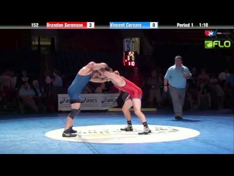 Junior 152 - Brandon Sorenson (Iowa) vs. Vincent Corsaro (Indiana)