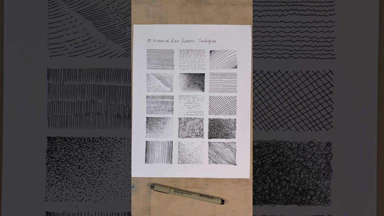 15 Essential Line Pattern Techniques#tutorial#art #sketch #painting #drawing #artist#beginnerarttips