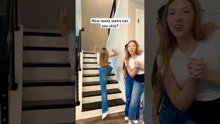 How many STAIRS can you SKIP?! 👀😱🤣 | Triple Charm #Shorts