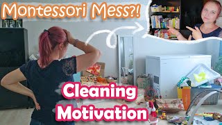 MONTESSORI PLAYROOM MESS? 2021 CLEAN WITH ME | EXTREME CLEANING MOTIVATION | TOY ROTATION DECLUTTER