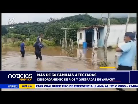 Inundaciones en Yaracuy: Ríos y quebradas se desbordan afectando a familias en Peña y Monje