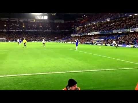 This was legit our first shot of the whole game that Courtois had to make a save