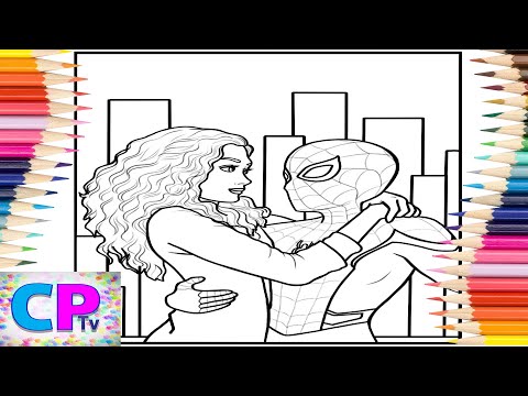 Spiderman Adores His Girlfriend/Girl Hugs Spiderman/Art Therapy/Coloring Process/Creative Video