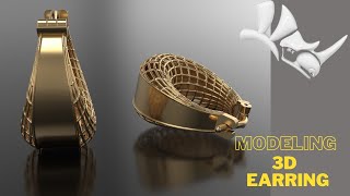 Earring Modeling With Rhinoceros||#3d #jewellery #earrings #design #rhino #rhinotutorial #tutorial