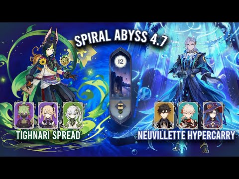 Spiral Abyss 4.7 - C1 Tighnari Spread & C1 Neuvillette Hypercarry | Genshin Impact
