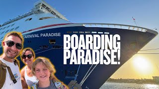 Carnival Paradise Embarkation Day Family Vlog!