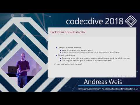 Taming dynamic memory - An introduction to custom allocators in C++ - Andreas Weis - code::dive 2018