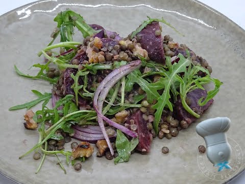 Recette de salade de betteraves, lentilles et noix