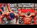 50 Pull ups 100 Push ups 5 minutes | Bodyweight Workout for Muscle Gain