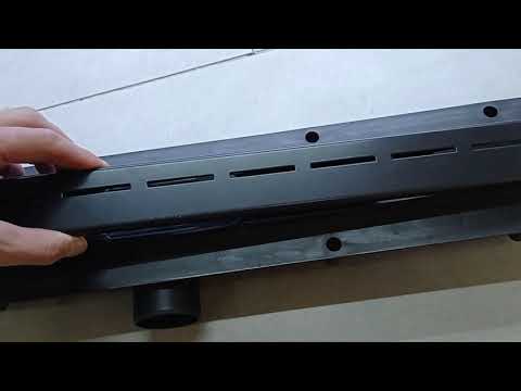 Черный трап для душа 60 см с сухим затвором Styron Линия - фото 2 - id-p1292754370