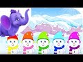 Five Little Snowmen with Lyrics & Sing Along