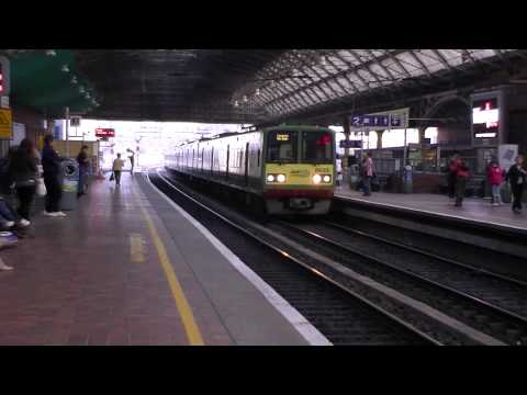 Irish Rail 8520 EMU 8635 + 8633 arrives at Dublin Pearse