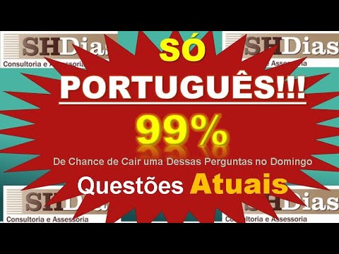 MEGA COMPILADO Banca SHDIAS!!! SÓ PORTUGUÊS-  Essas Questões DEVEM Cair no CONCURSO de Domingo