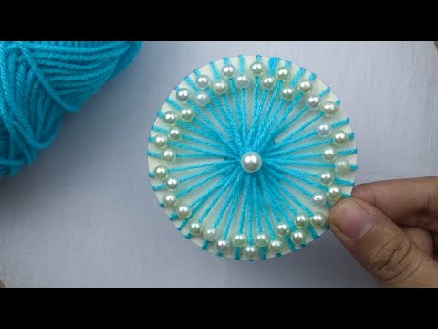 Amazing Flower Craft Ideas with Woolen - Hand Embroidery Design Trick - Easy Wool Flower Making