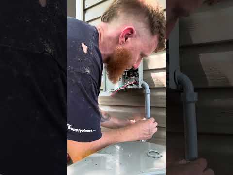 Every man should know how to install a condenser #plumber #hvac