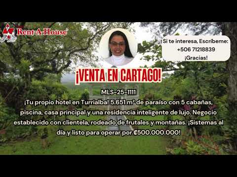 Hotel en Venta en Turrialba, Cartago