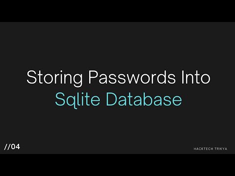 Store Data In Sqlite Database Password Manager Using Python Episode 4