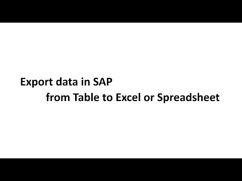 How to export data from SAP Table in Excel