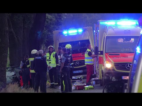{Schwerer Unfall} PEUGEOT KRACHT FRONTAL GEGEN BAUM:FAHRERIN UND ZWEI MÄDCHEN VERLETZTEN SICH SCHWER