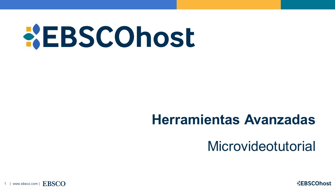 EBSCOhost. Herramientas Avanzadas