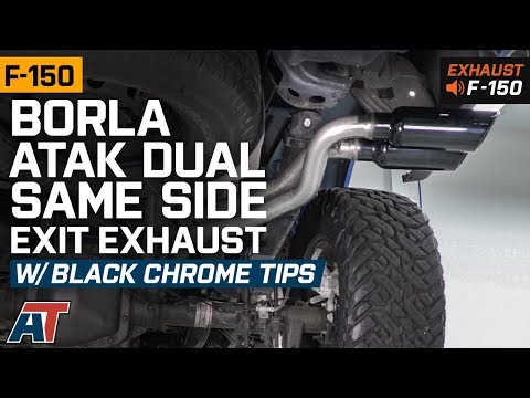 2015-2019 F150 Borla ATAK Same Side w/ Black Chrome Tips 3.5L EcoBoost Exhaust Sound Clip & Install