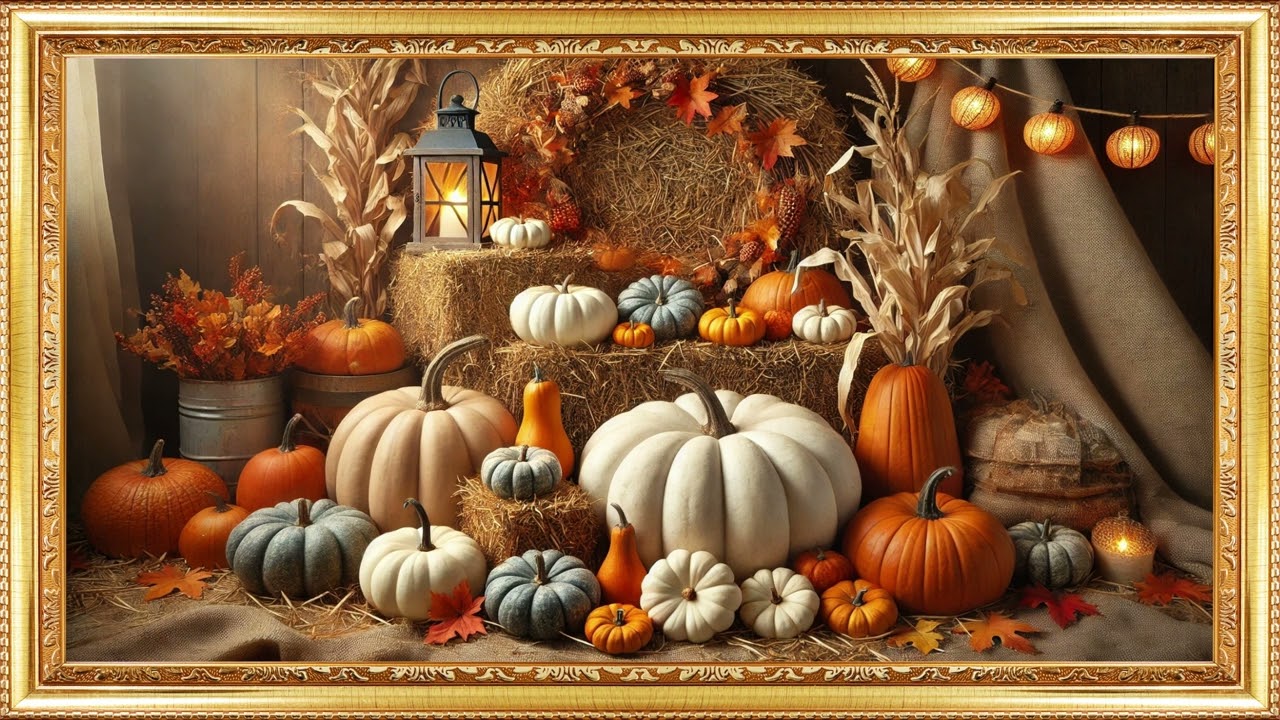 Framed Autumn Harvest Scene | 4-Hour TV Wall Art | Cozy Fall Aesthetic | Full HD (No Sound)