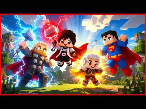 AKU DAN PARA YOUTUBER DI ADOPSI JADI SUPER HERO MARVEL DI MINECRAFT VS TITAN PARASITE DI MINECRAFT