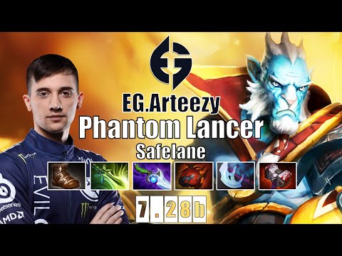 Phantom Lancer Safelane | EG.Arteezy | RAMPAGE TOP 1 CARRY RTZ  | 7.28b Gameplay Highlights