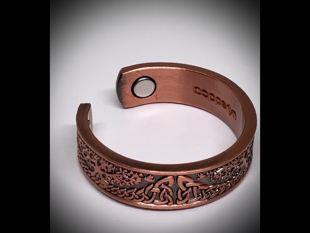 خاتم مغناطيسي نحاسي بنقش شجرة الحياة