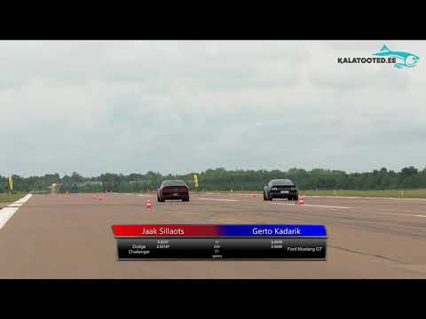 Jaak Sillaots - Dodge Challenger vs Gerto Kadarik - Ford MustangGT. Dragrace@KuressaareKiirendus2019