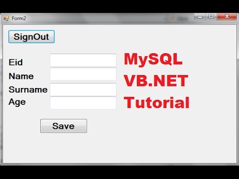 MySQL VB NET Tutorial 5 How To Open A Second Form using First Form signout