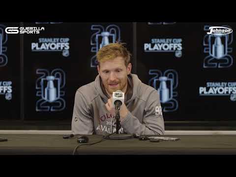 Gabe Landeskog Returns to the NHL | Postgame Interview | R1 G3
