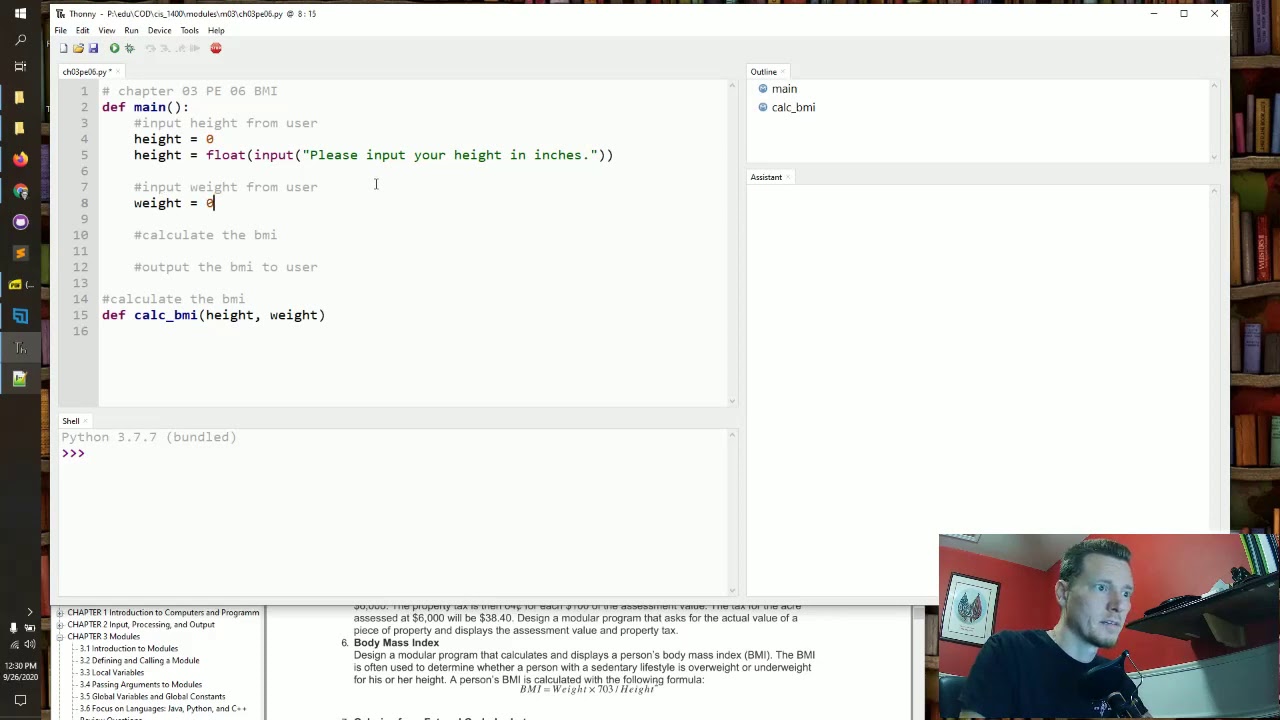 CIS1400 | example ch03pe06 in Python