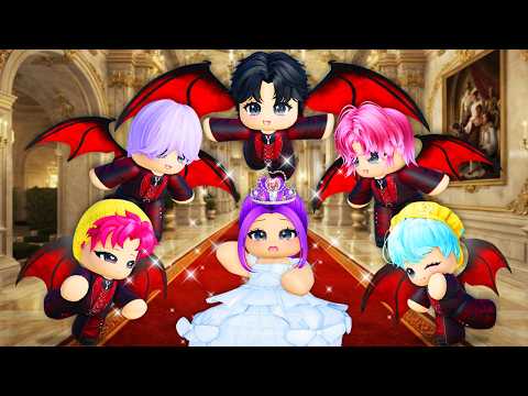 ABANDONED PRINCESS IS CHASED BY VAMPIRE QUINTUPLETS! (Kpop Demon Hunters)