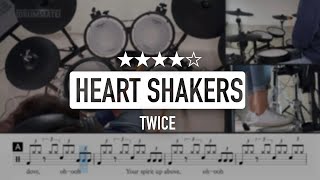 [Lv.16] Heart Shakers - TWICE (★★★★☆) K-POP Drum Cover, Tutorial with sheet music